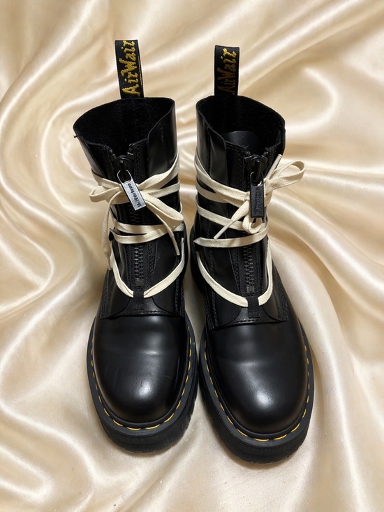 Dr. Martens Shoes - Dr. Martens Black Leather Combat Boots – Zip Front / Platform Style